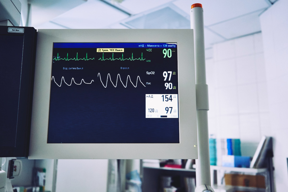 medical equipment showing vital signs