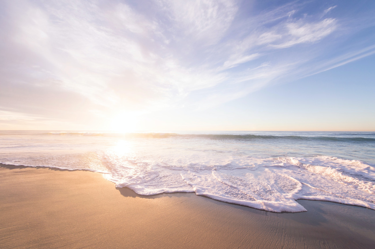 by the sea in the morning